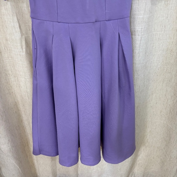 Brigitte Brianna Woman’s  NWT Pleated  Short Sleeve Flare Dress  Purple  Size S - Picture 4 of 6